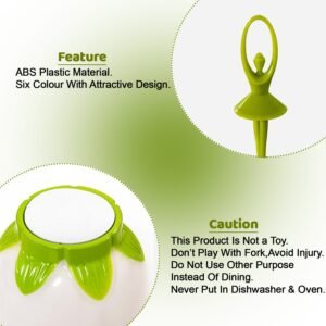 Fruit Fork Set – Dancing Doll Cutlery with Stand (Set of 6) | Jiaqi