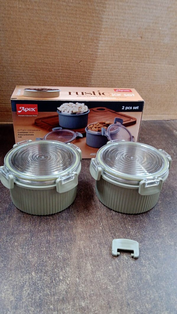 Rustic Jar Set – 2 Airtight 450ml Kitchen Storage Containers