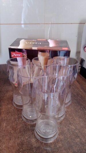 Unbreakable Pitcher Glass Set – Vista 350 ML, 6-Piece Durable Drinkware