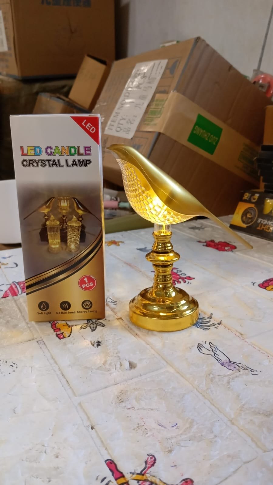 Crystal LED Table Lamp – Decorative & Energy-Saving | Tidy Table