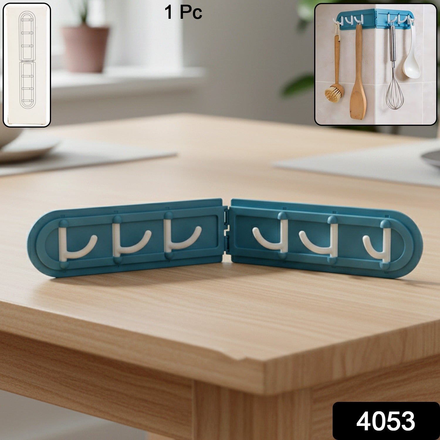 Foldable Rotating Wall-Mounted Hook Rack – Space-Saving Organizer