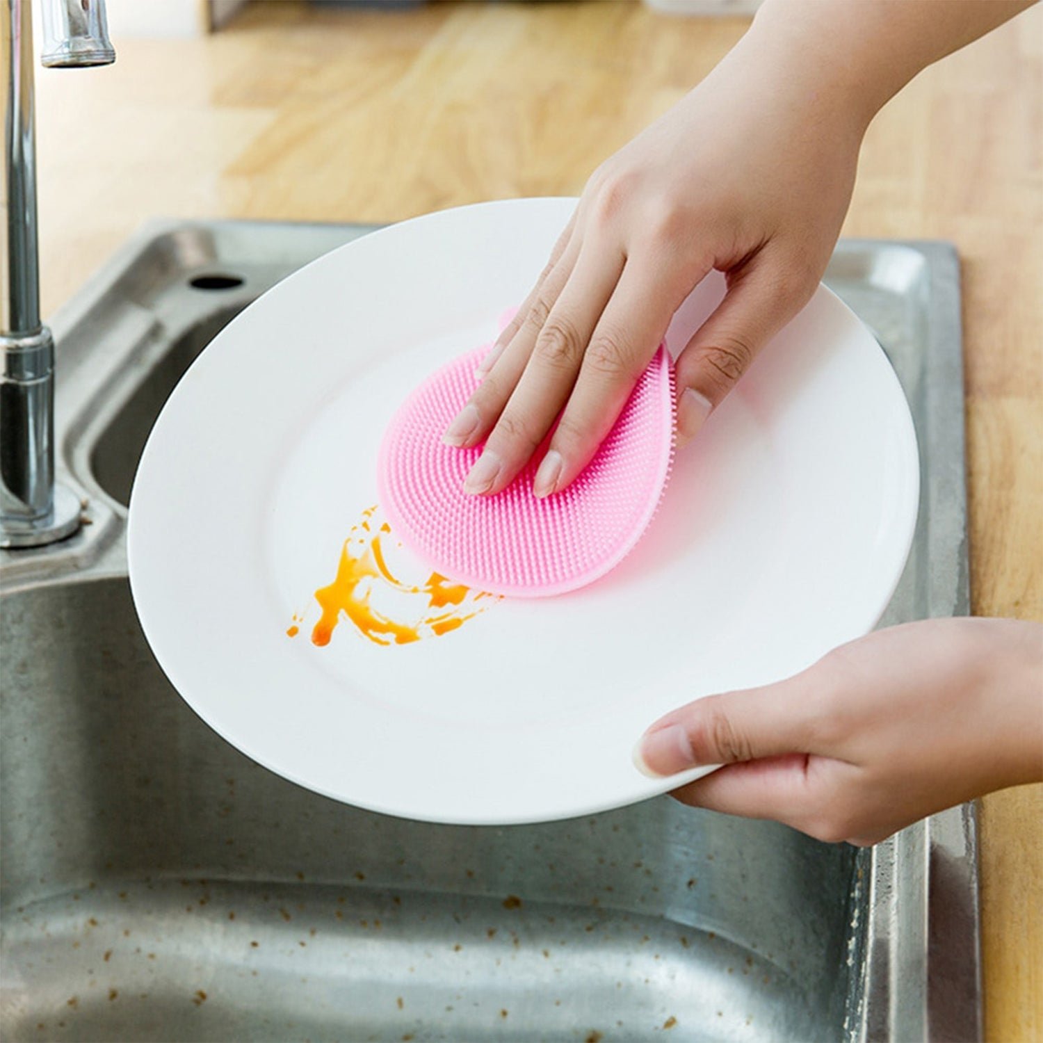 Silicone Dish Scrubber – Mildew-Free & Flexible | Velvet Wipe