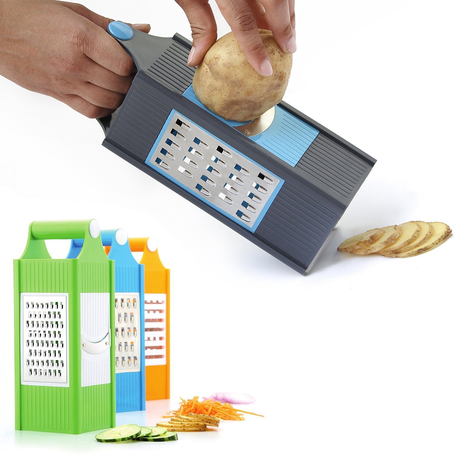 Vegetable Slicer Grater – 4-in-1 Stainless Steel Blades | Quickslice