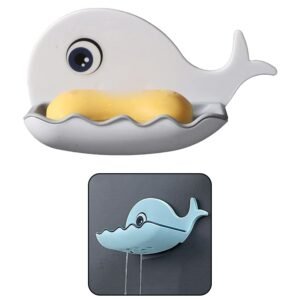 Fish Shape Soap Dish – Wall Mounted, Drainage | VelvetBubbles (Pack of 2)