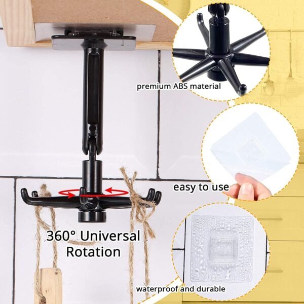 Rotatable Hooks – 360° Swivel for Space-Saving Storage
