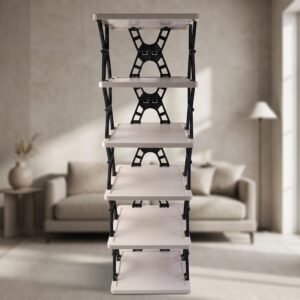 Multipurpose Foldable 6 Layer Storage Rack – Space-Saving Home Organizer