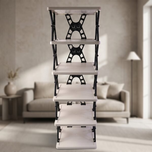 Multipurpose Foldable 6 Layer Storage Rack – Space-Saving Home Organizer