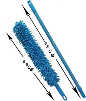 Microfiber Fan Duster – Flexible, Extendable for Easy Cleaning | Velvet Wipe