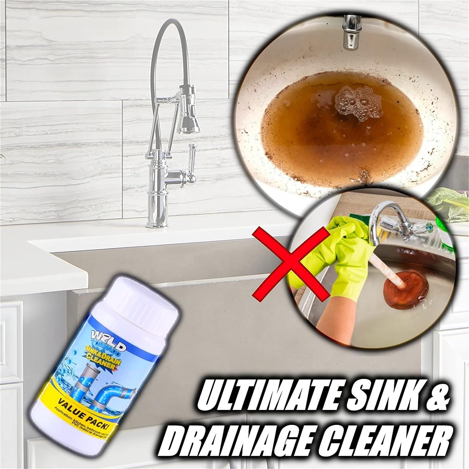 Drain Cleaner Powder – Super Clog Remover for Kitchen & Toilet | ShineCrest