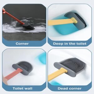 Silicone Toilet Brush – Quick-Dry Holder, Flexible Bristles | Velvet Wipe