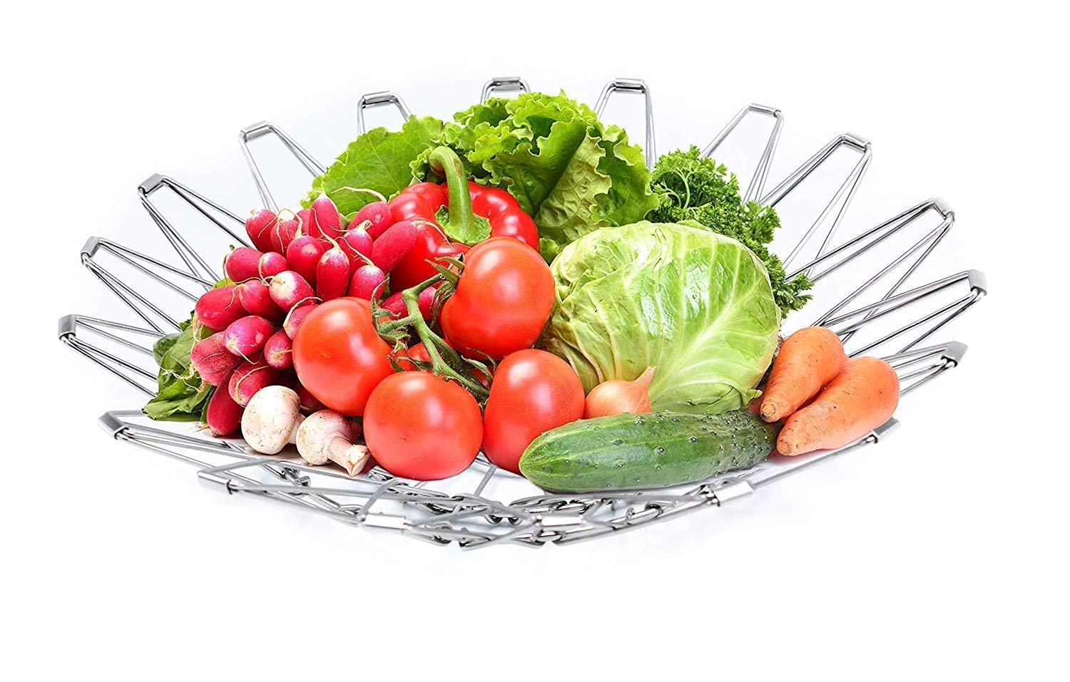 Foldable Fruit Basket – Multipurpose Stainless Steel | Tidy Table