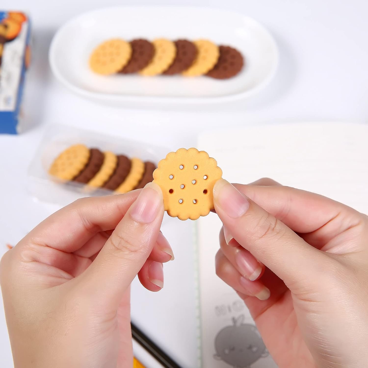 Biscuit Erasers – Fun Kids Stationery Set (6 Pcs) | Writezo