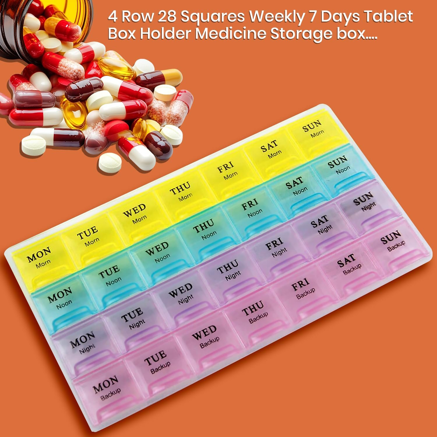 Weekly Pill Organizer – 28-Slot Portable Medicine Box | Organivo