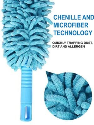 Microfiber Fan Duster – Flexible, Extendable for Easy Cleaning | Velvet Wipe