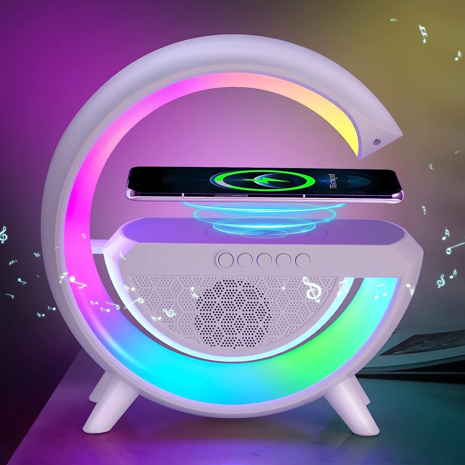 LED Night Lamp with Bluetooth Speaker – Wireless Charging | Indo Glow