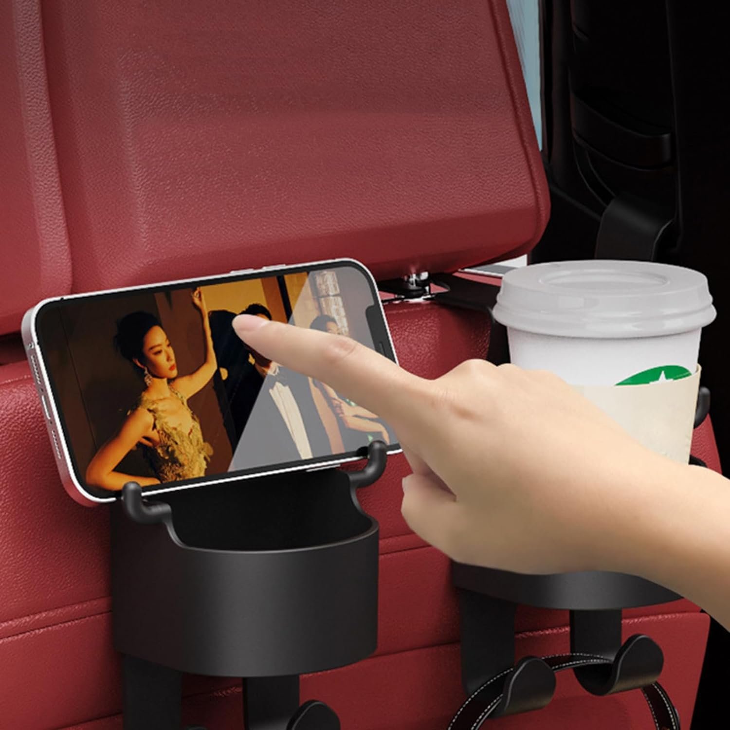 Car Headrest Organizer – 3-in-1 Cupholder & Phone Holder for Travel