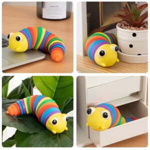 71hZYx3-9JL._SL1500 Rainbow Slug Fidget Toy – Stress Relief & Sensory Play | Little Learners