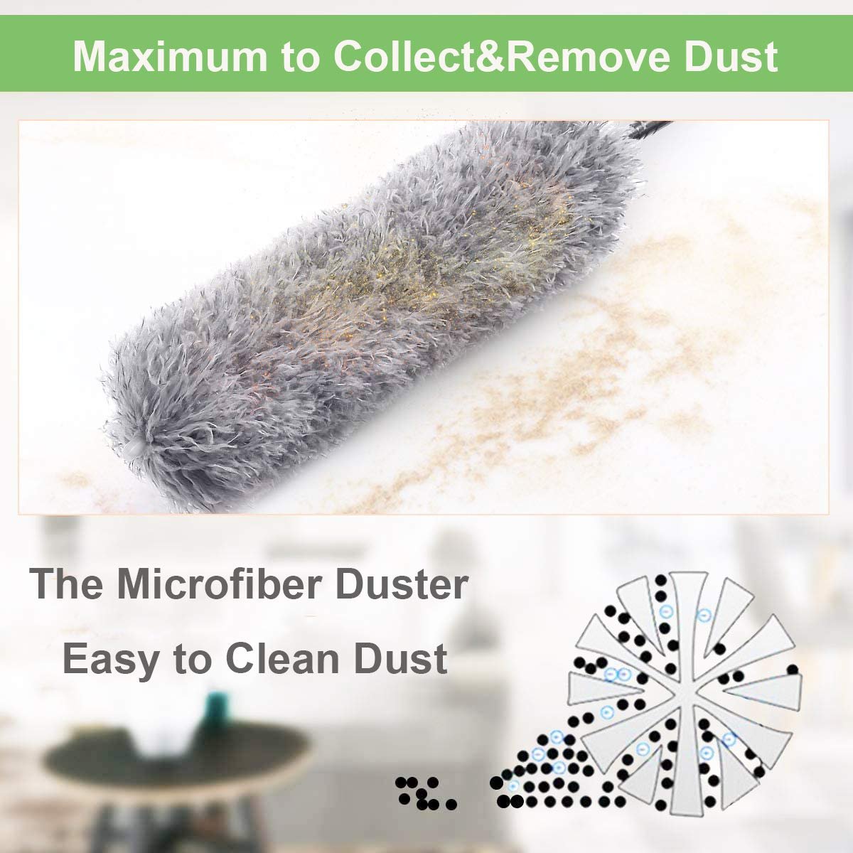 Microfiber Duster – 100-Inch Extendable Handle | Velvet Wipe