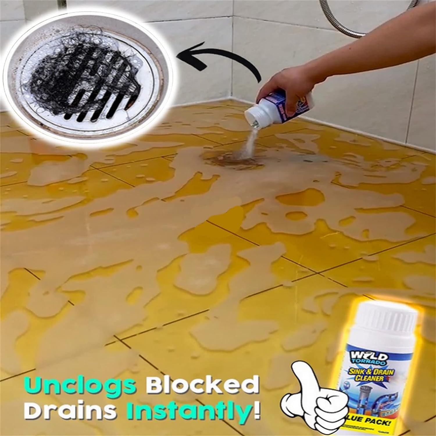 Drain Cleaner Powder – Super Clog Remover for Kitchen & Toilet | ShineCrest