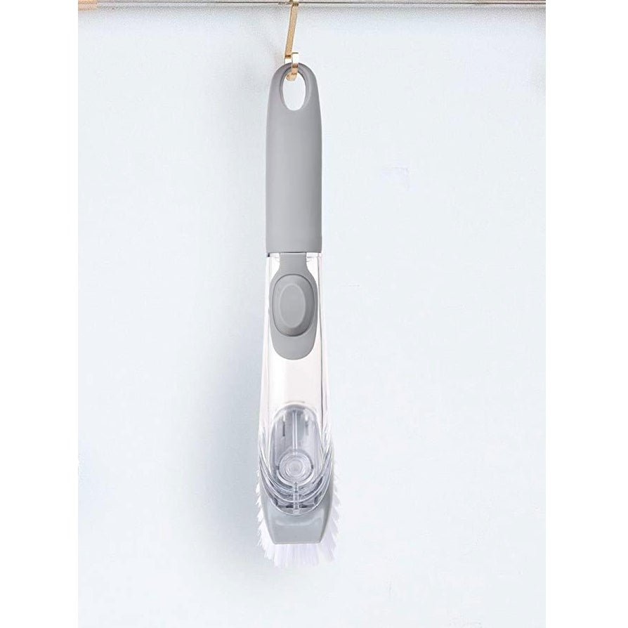 Liquid Dispenser Dish Brush – Built-in Scraper & Soap | SparkleTidy
