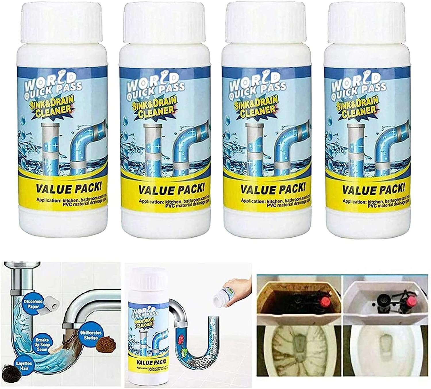 Drain Cleaner Powder – Super Clog Remover for Kitchen & Toilet | ShineCrest