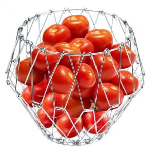Foldable Fruit Basket – Multipurpose Stainless Steel | Tidy Table