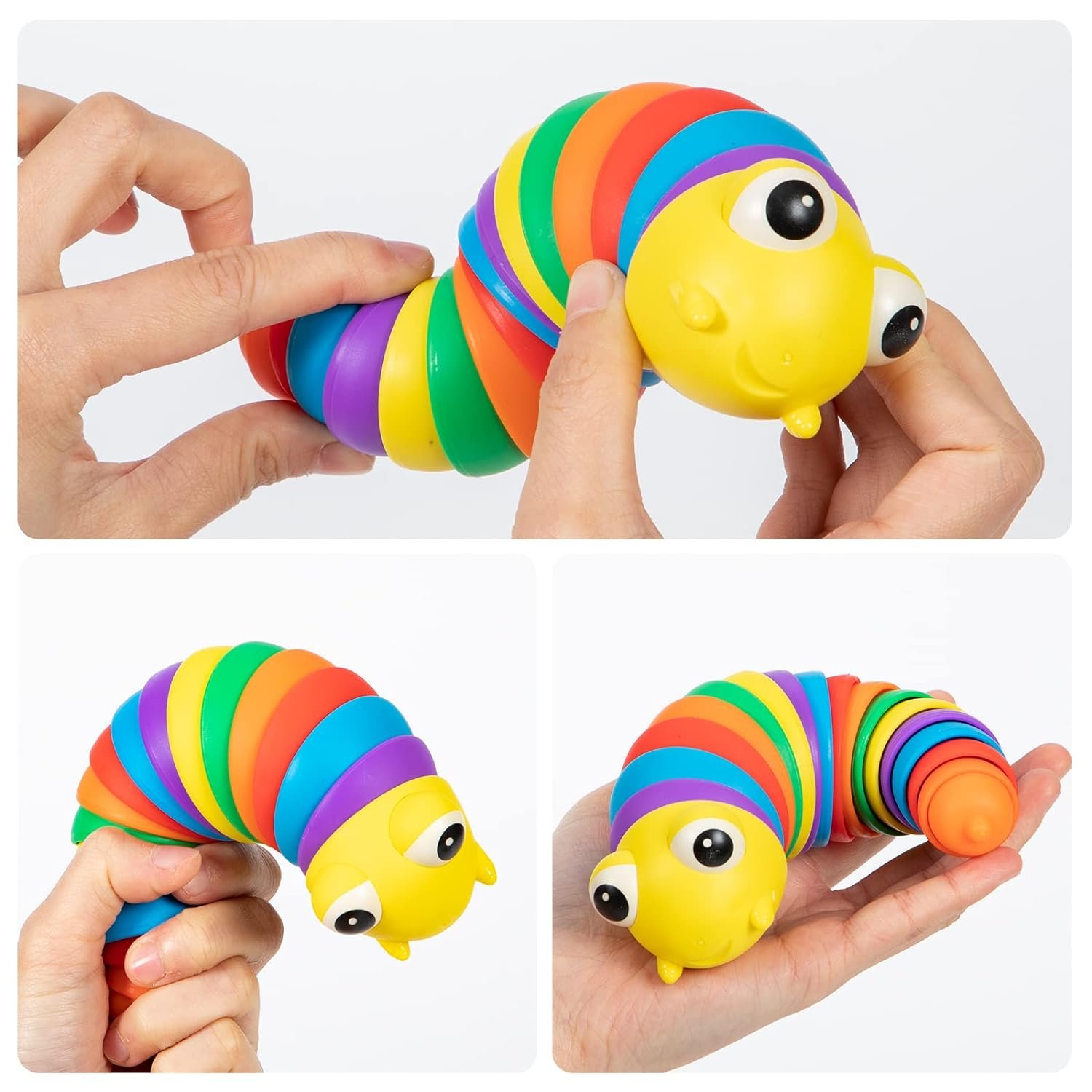 Rainbow Slug Fidget Toy – Stress Relief & Sensory Play | Little Learners