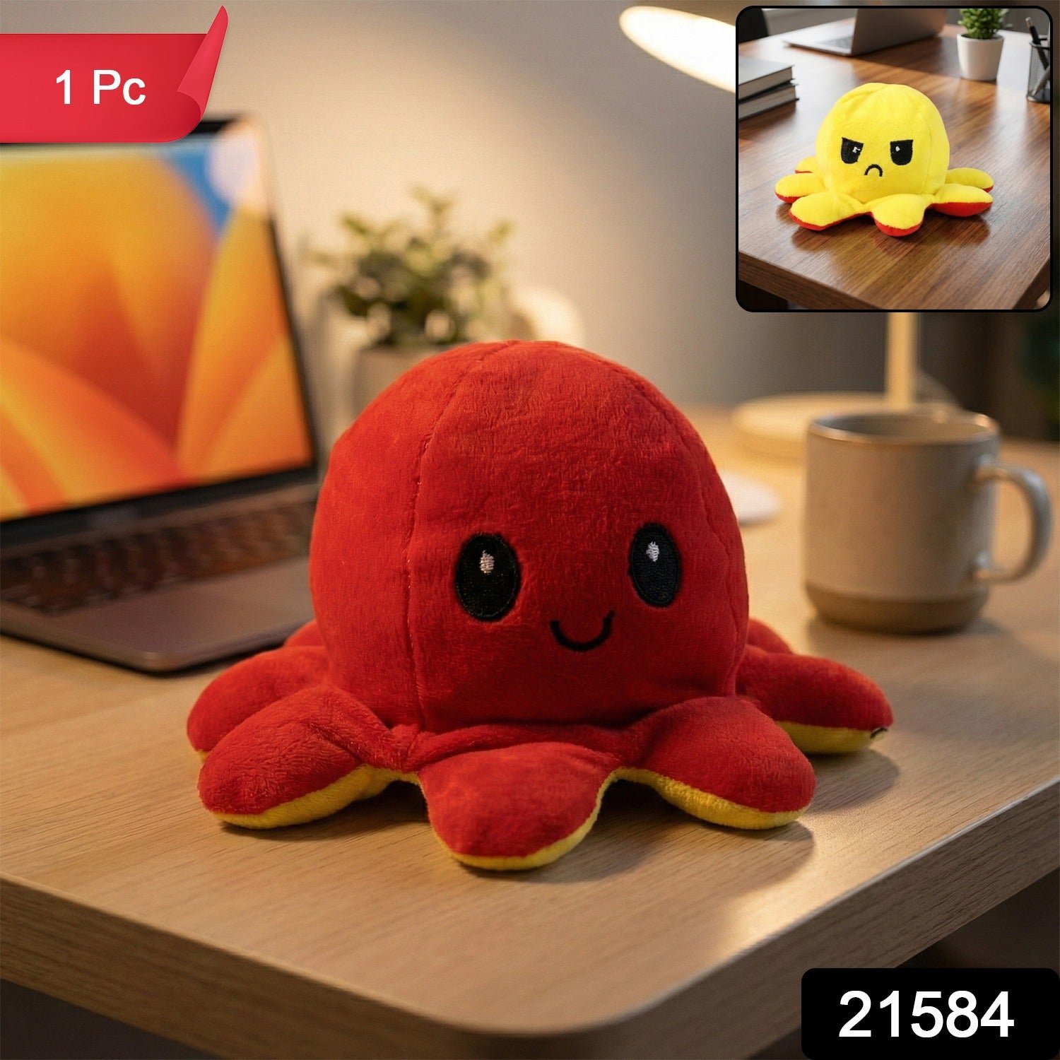 Reversible Octopus Plush Toy – Express Moods with Soft Comfort