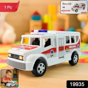 Friction Powered Ambulance Toy – Safe Durable Kids Play Vehicle