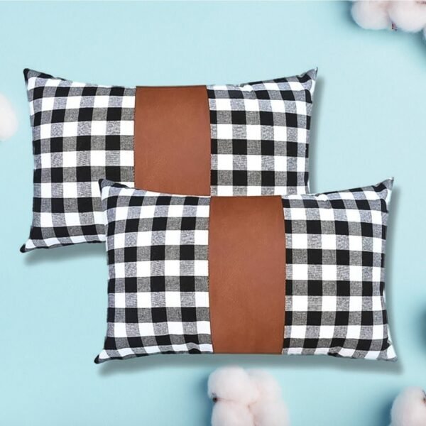 Pillow Covers – Leather & Cotton, 19x12 Inch (2 Pc) | Styleva