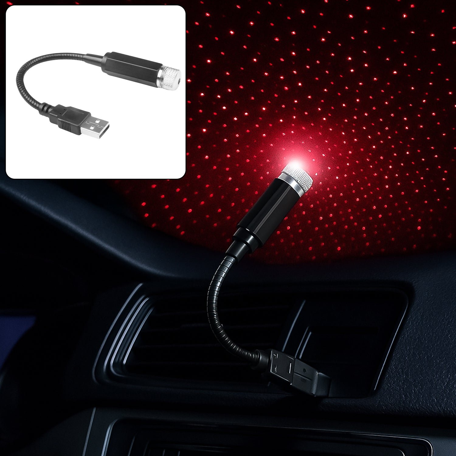 USB Star Projector – Romantic Car & Home Galaxy Light |
