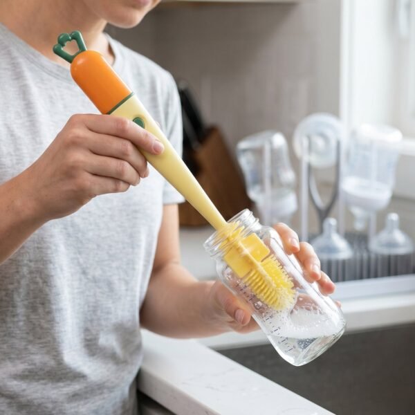 3 in 1 Bottle Cleaning Brush – Gentle & Reusable with Silicone Head