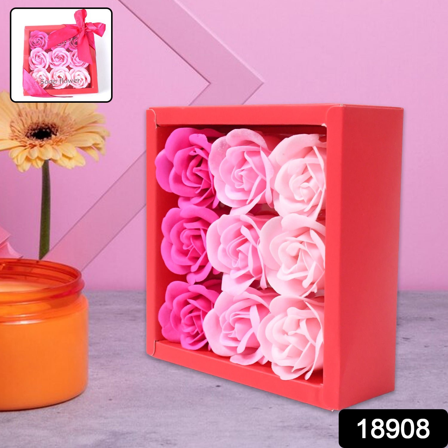Rose Flower Bath Soap – Floral Scented Gift Set (9 Pcs)