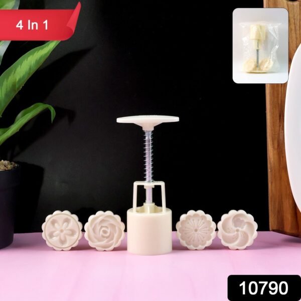 Spring Press Cookie Mold Set – 4 Floral Designs for Easy Baking