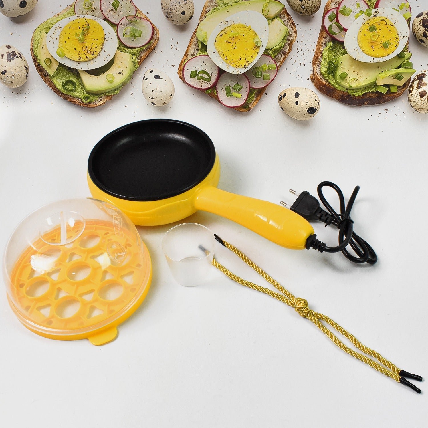 Electric Egg Boiler Frying Pan – 2-in-1 Non-Stick Cooker | Siplix