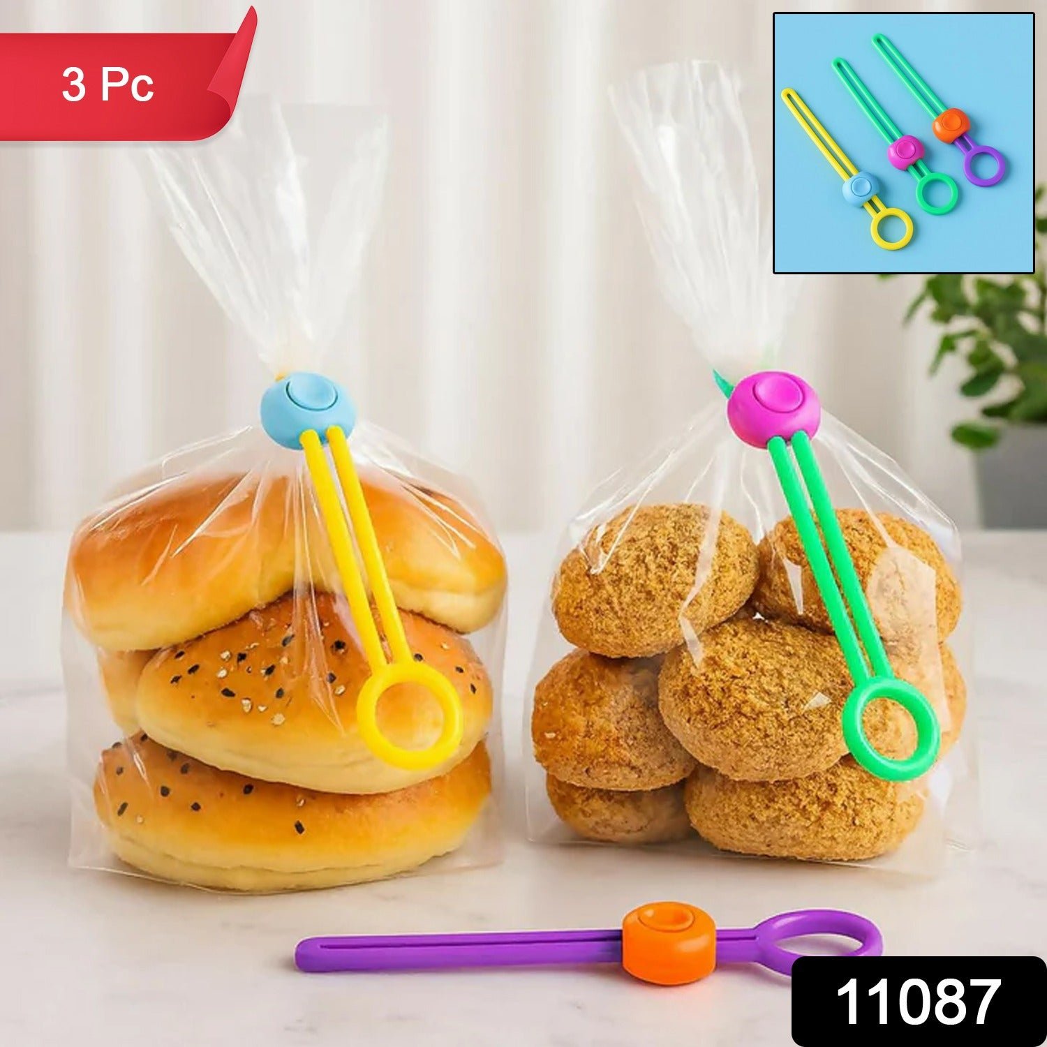 Silicone Food Bag Clips – Reusable Sealing Lock 3 Pack