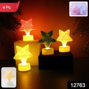 Star LED Tealight Candles (Set of 4) – Flameless Festive Decor
