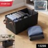 Foldable Cloth Storage Basket with Handle, Collapsible Clothes Organizer (1 Pc / 47x28 Cm)