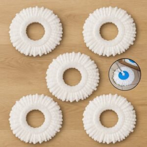 Microfiber Spin Mop Refill Head – 360° Rotating 5 Pack for Efficient Cleaning