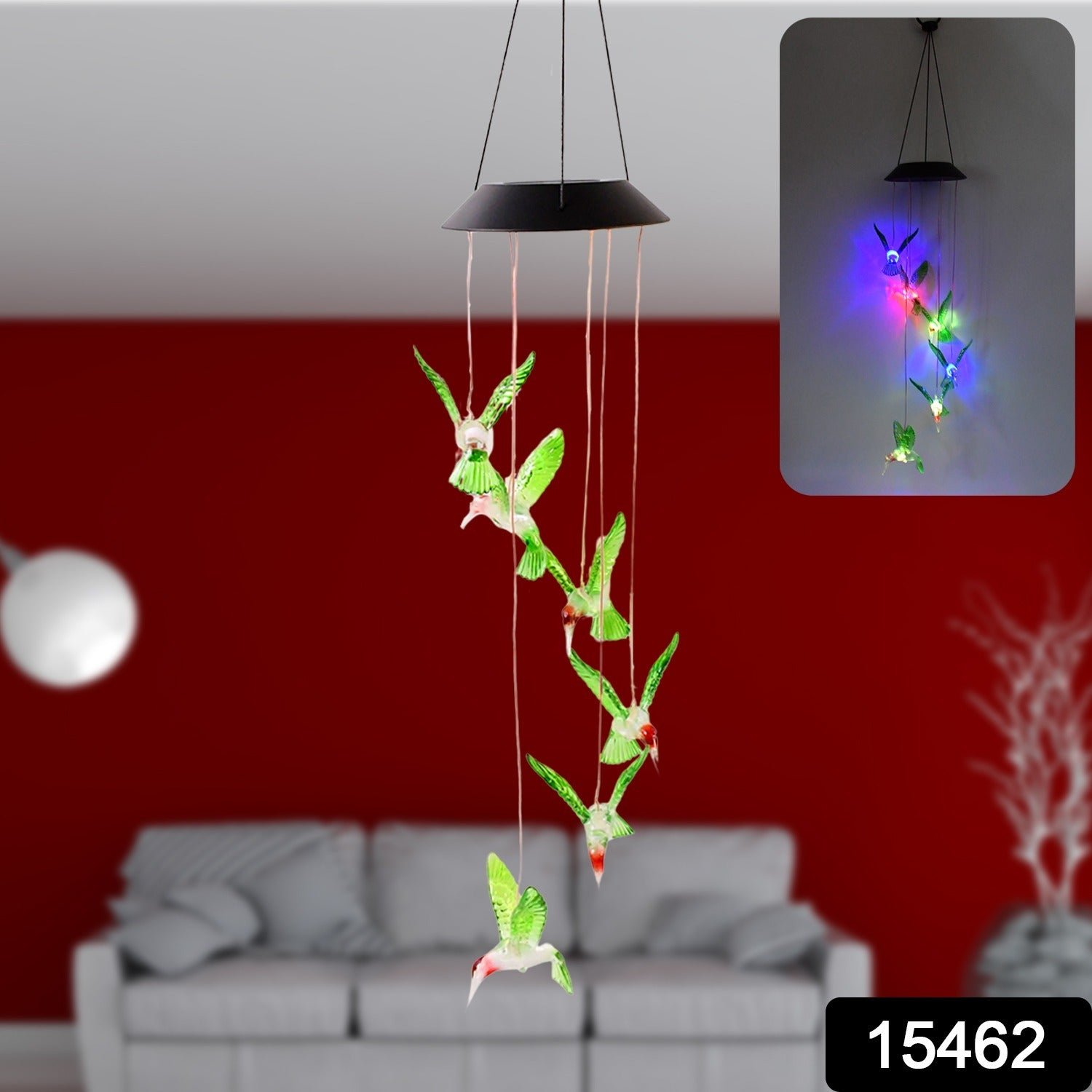 Solar Hummingbird Wind Chimes – Colorful LED Garden Decor