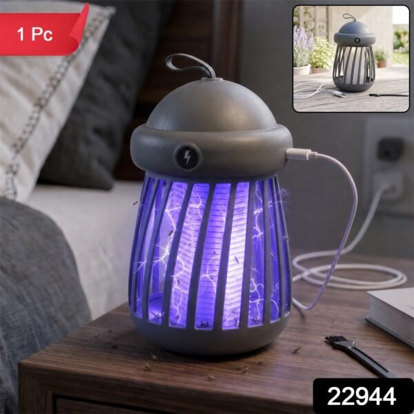 USB Rechargeable Electric Shock Mosquito Killer Lamp for Indoor Use (1 Pc)