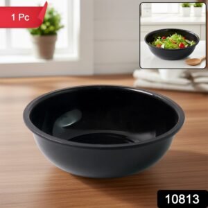 6-Inch Black Plastic Serving Bowl – Deep & Durable Design