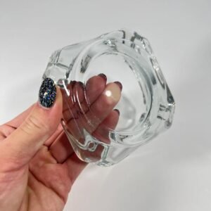 Crystal Glass Ashtray – Elegant Tabletop Decor | Organivo