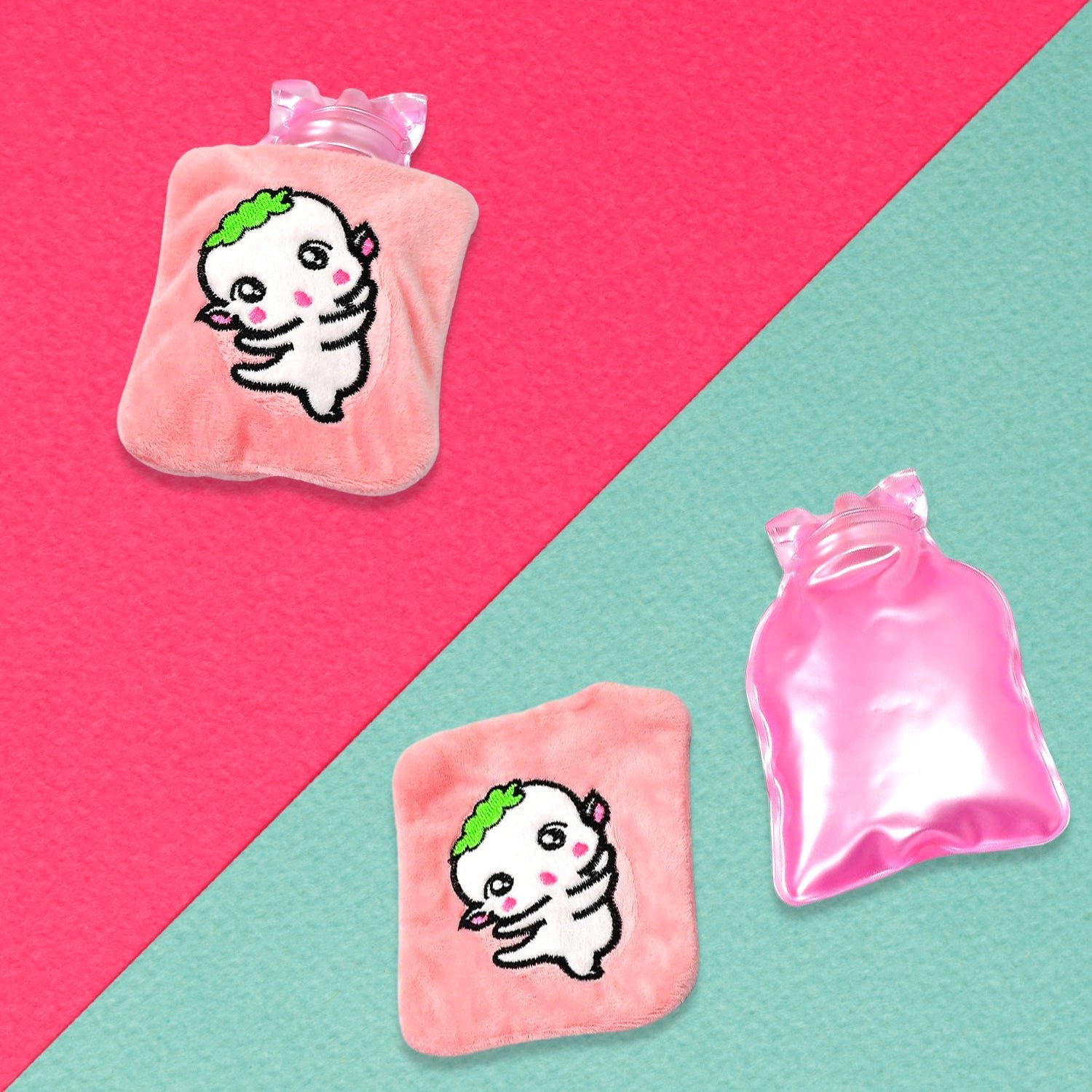 Pink Hot Water Bag – Soft Cover for Pain Relief | Indo Glow