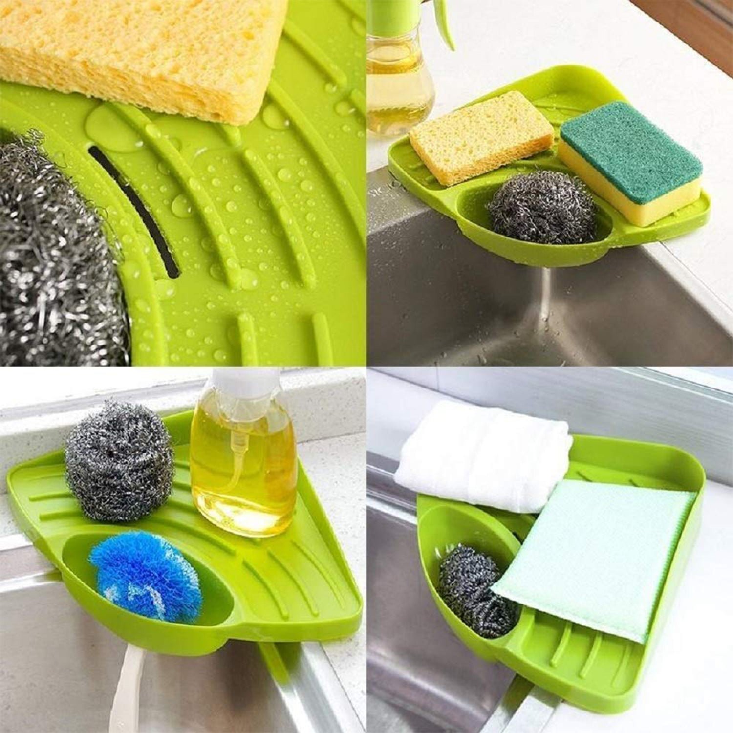 Corner Sink Strainer – Kitchen Waste & Sponge Holder | ShineCrest