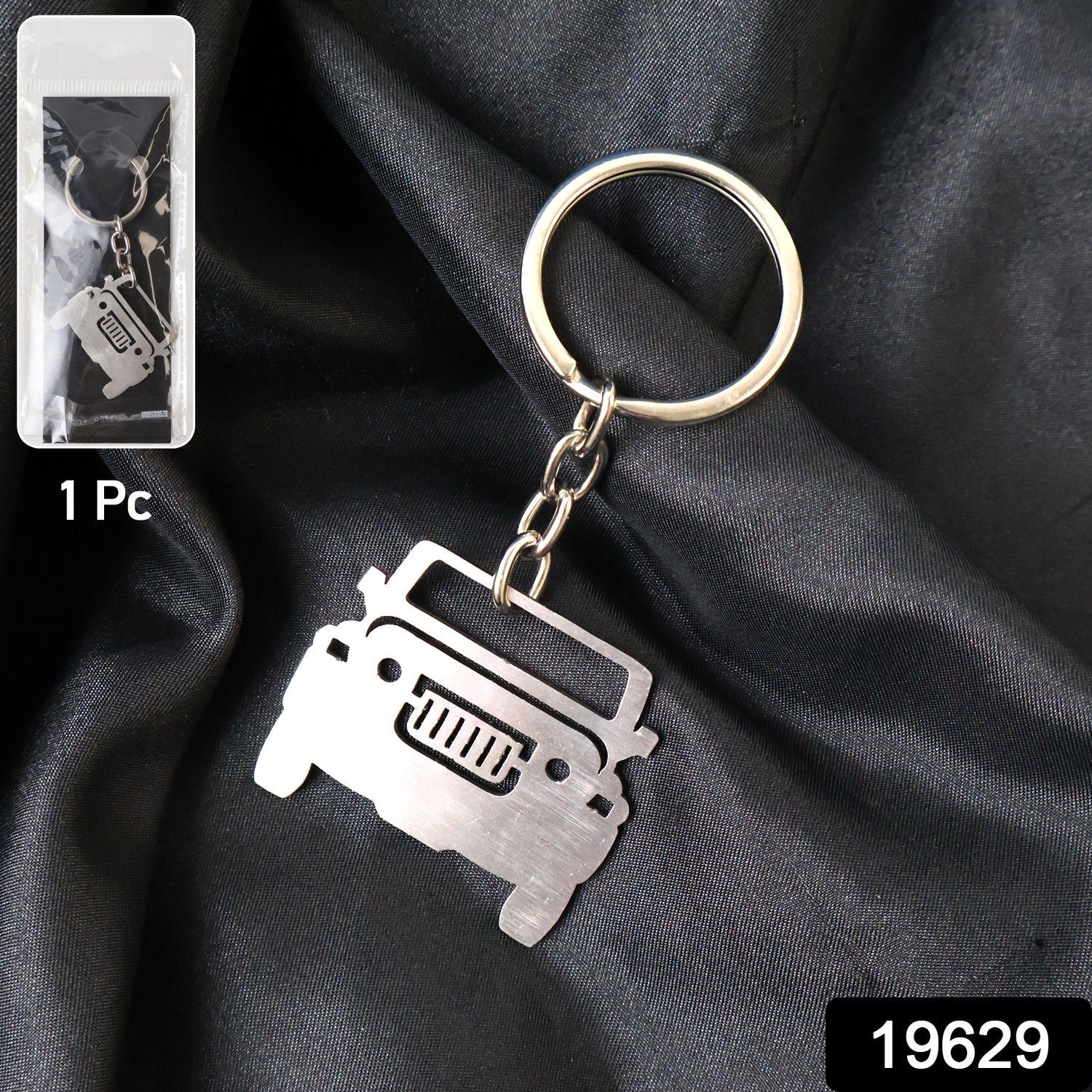 Metal Jeep Shape Keychain – Durable Stainless Steel Accessory