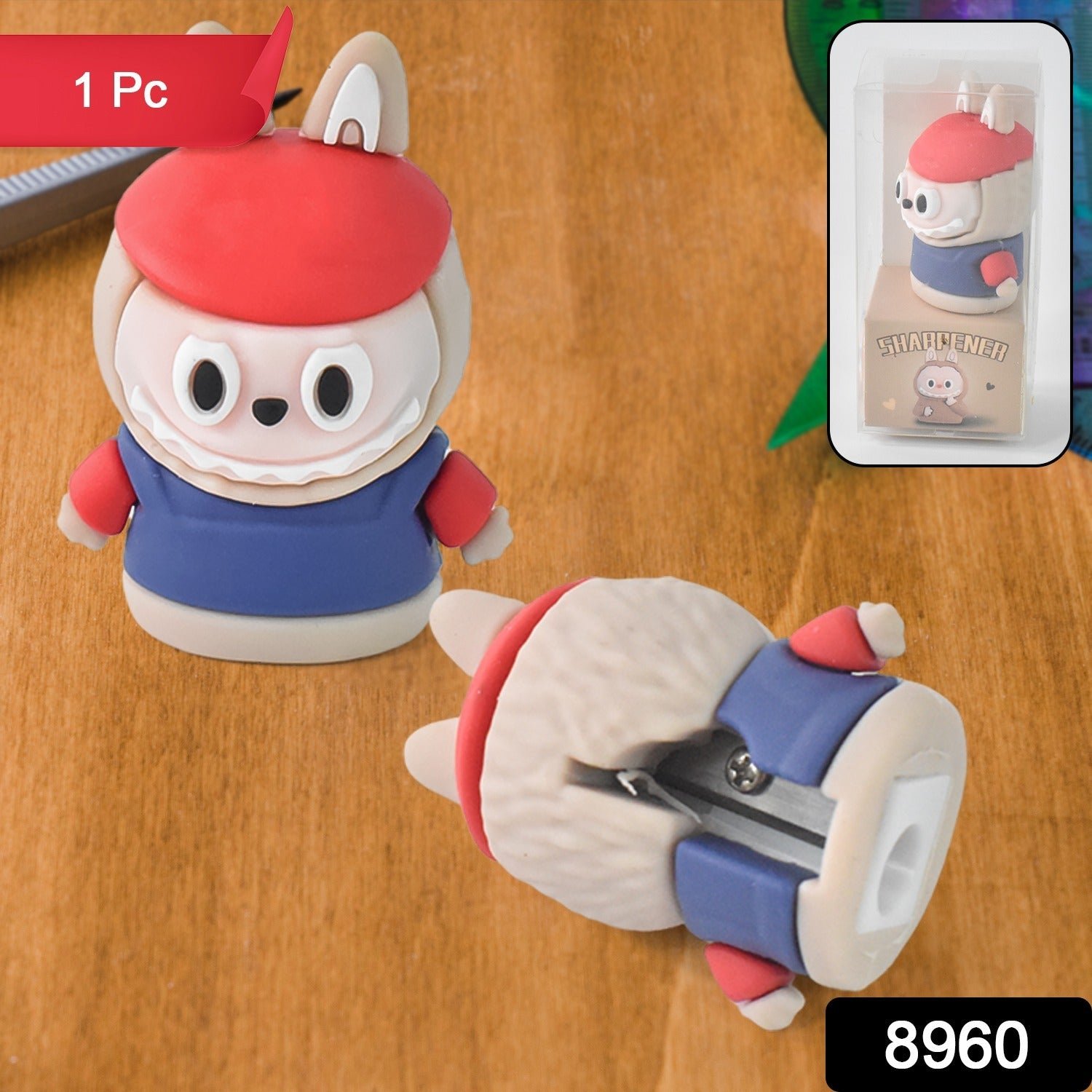 Cartoon Pencil Sharpener – Dual-Function with Built-In Eraser