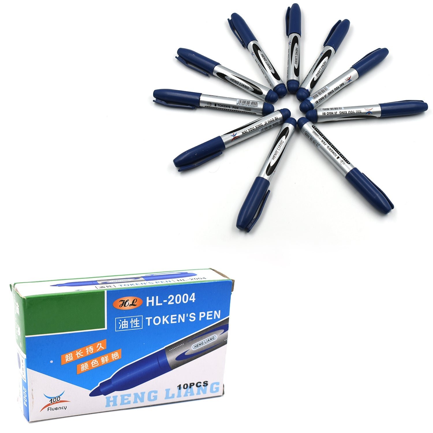 Blue Permanent Markers – 10 Pc Set for Whiteboards | InkGlow