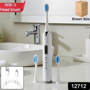 Electric Toothbrush Set – Rechargeable Sonic Cleaner with 3 Brush Heads