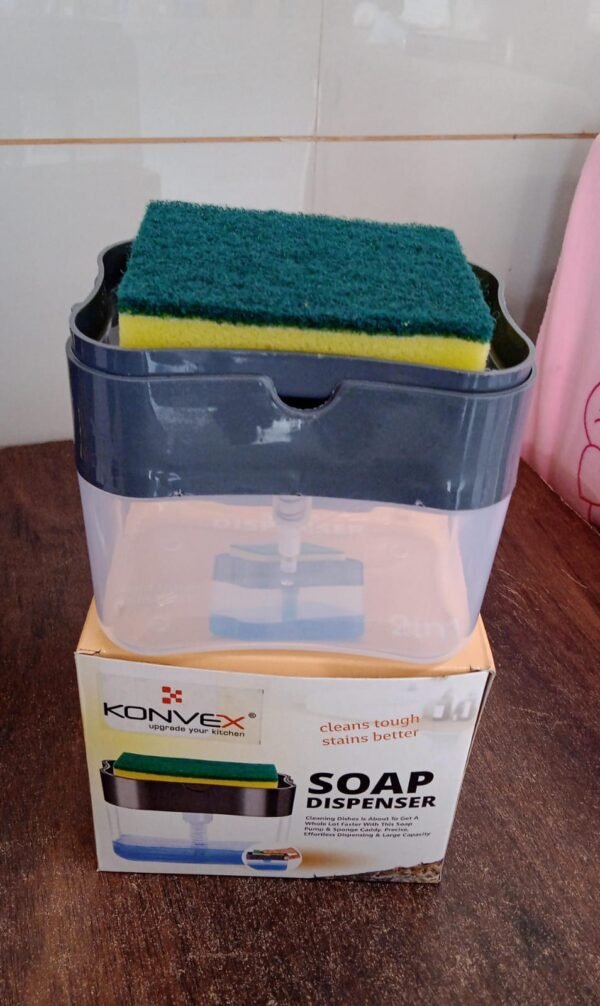 2-in-1 Soap Dispenser – Built-in Scrub Holder & Organiser | Konvex